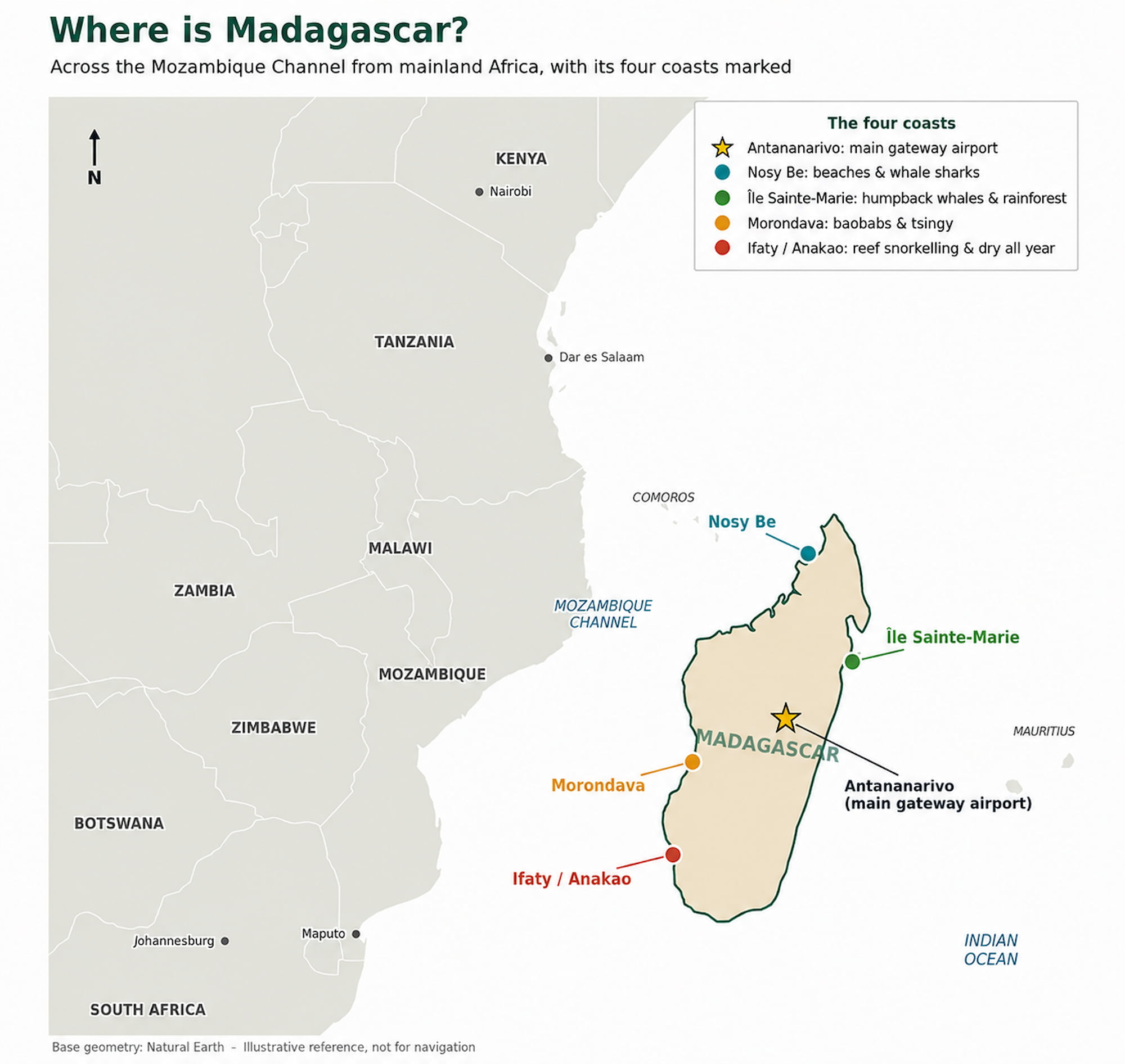 Madagascar’s Four Coasts Guide Map