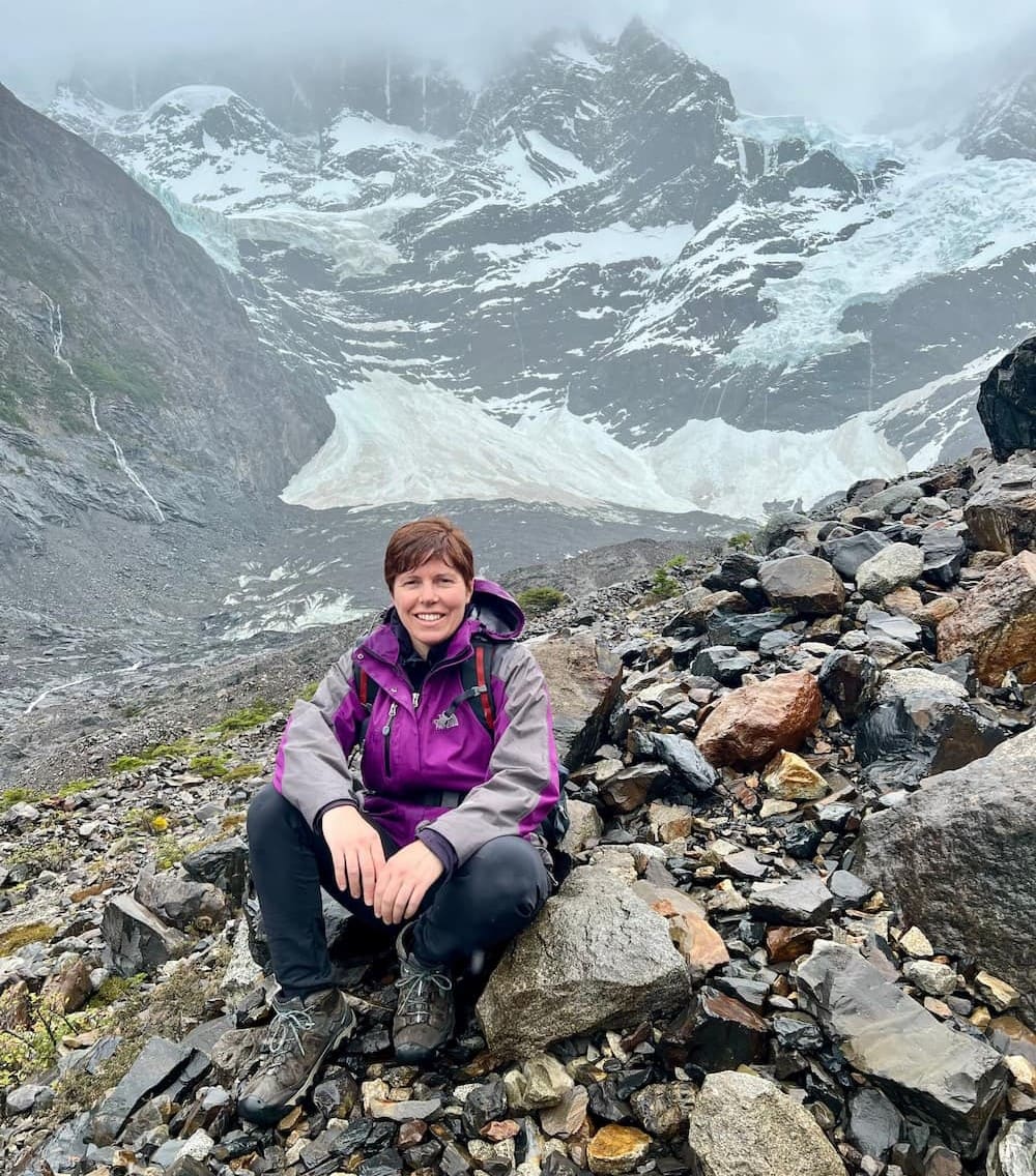Viva Expeditions’ Tara Sutherland hiking the trail to French Valley in Patagonia.