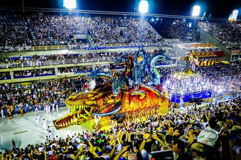 Rio Carnival performed in Sambadrome, Brazil. Rio Carnival performed in Sambadrome, Brazil.
