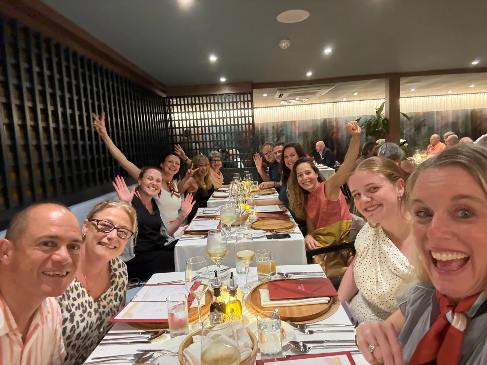 River cruise guests enjoying dinner on board the AmaMelodia, Magdalena River, Colombia.