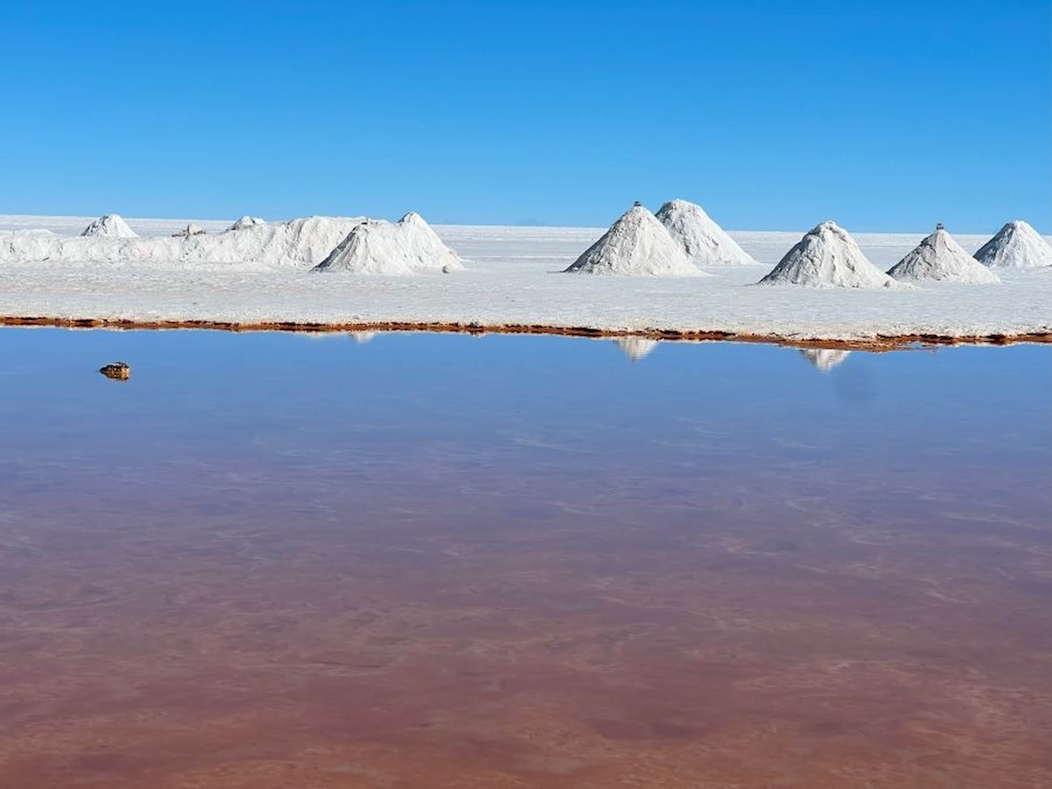 Salt piles in Colchani salt mines. Salt piles in Colchani salt mines.