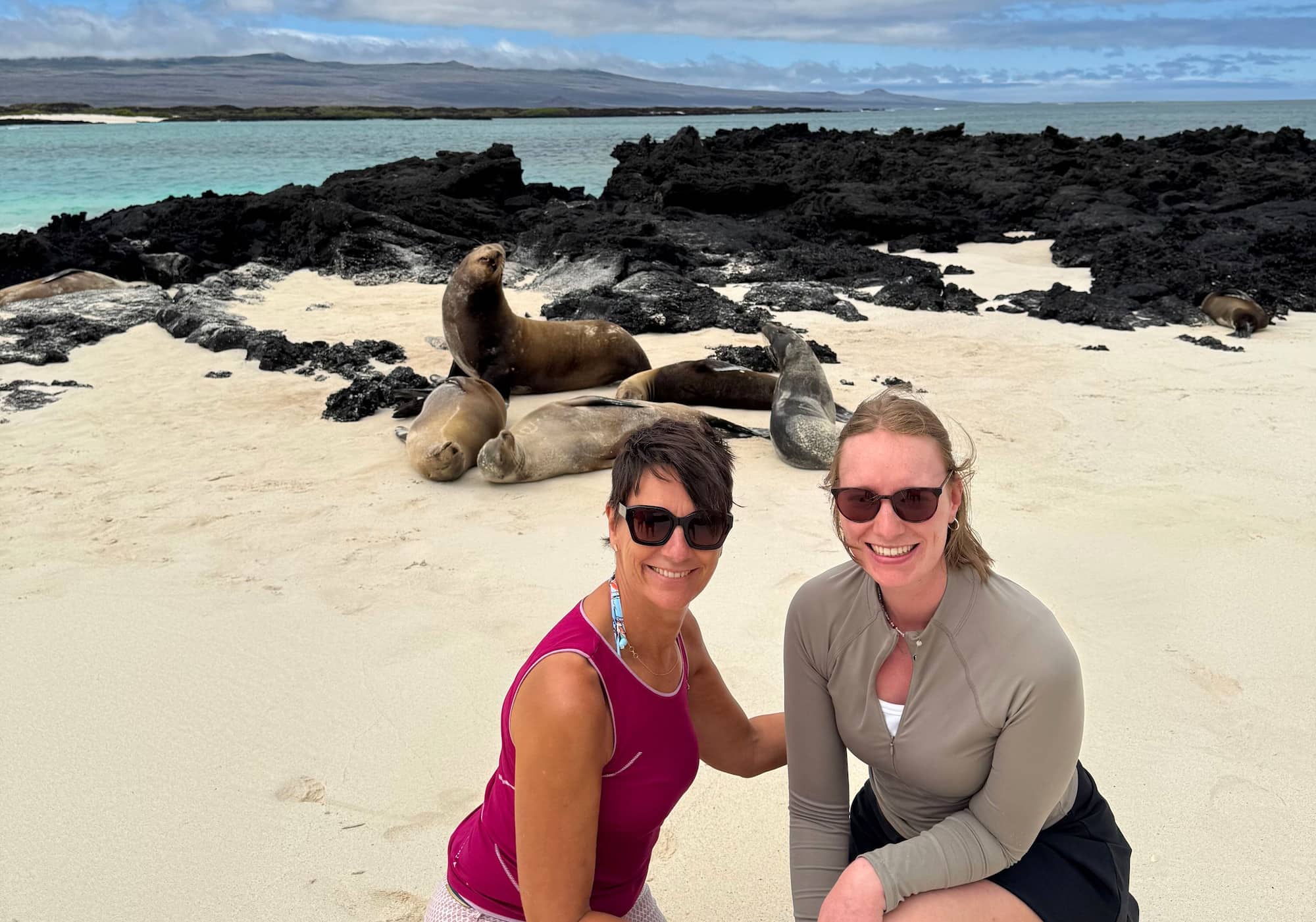 Beke from Viva and her mum having a blast as they encounter the playful sea lions in Galapagos