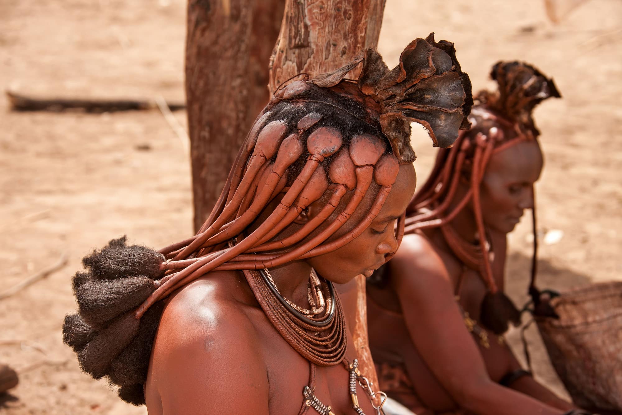 Himba women of Namibia.