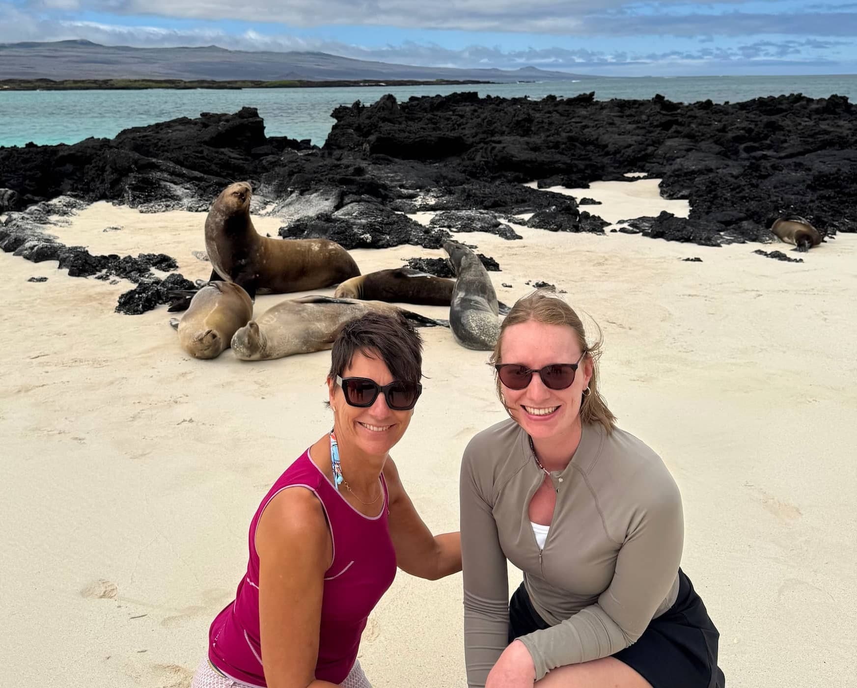 Beke from Viva and her mum having a blast as they encounter the playful sea lions in Galapagos