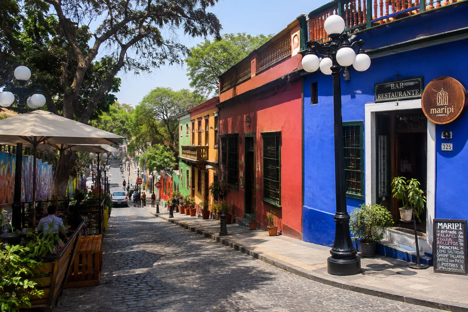 Colourful street in Barranco, Lima