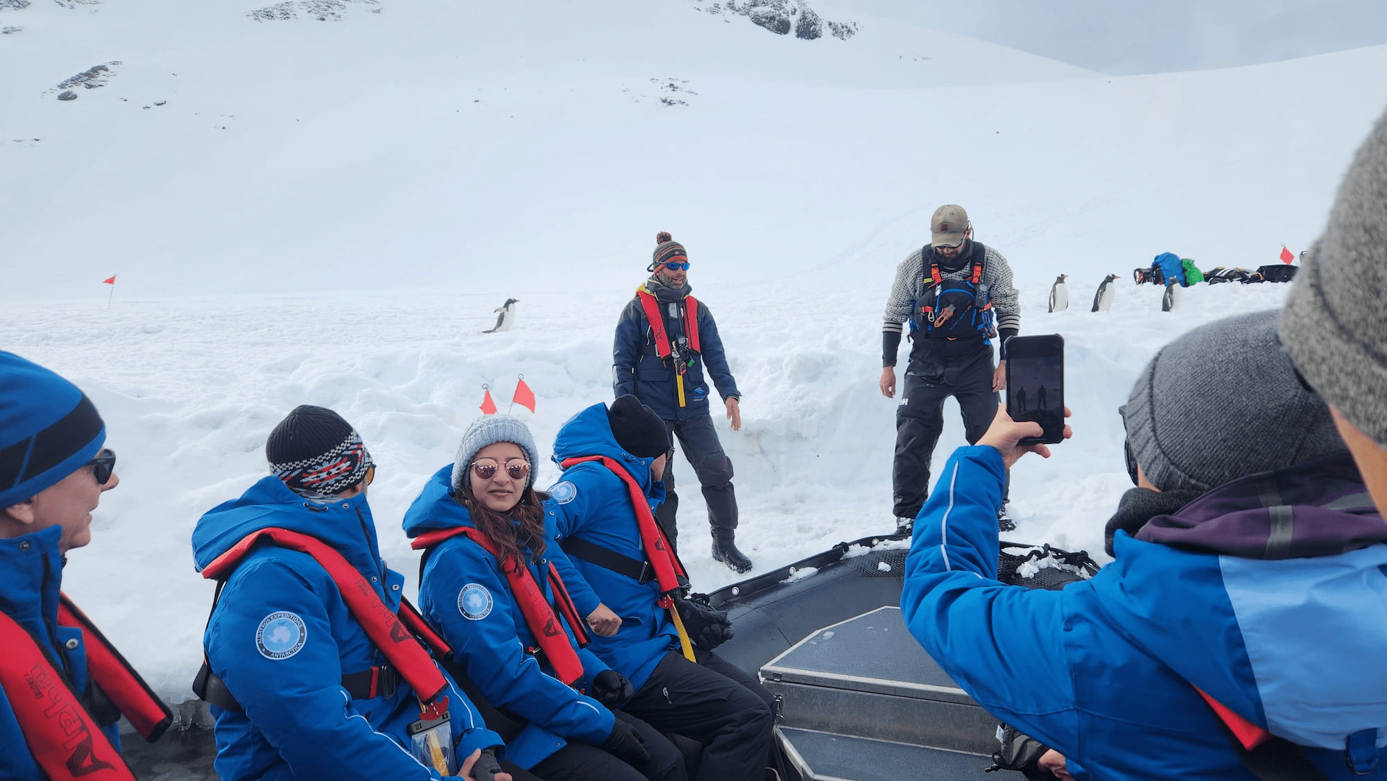 Guests and guides prepare for an unforgettable Zodiac excursion.