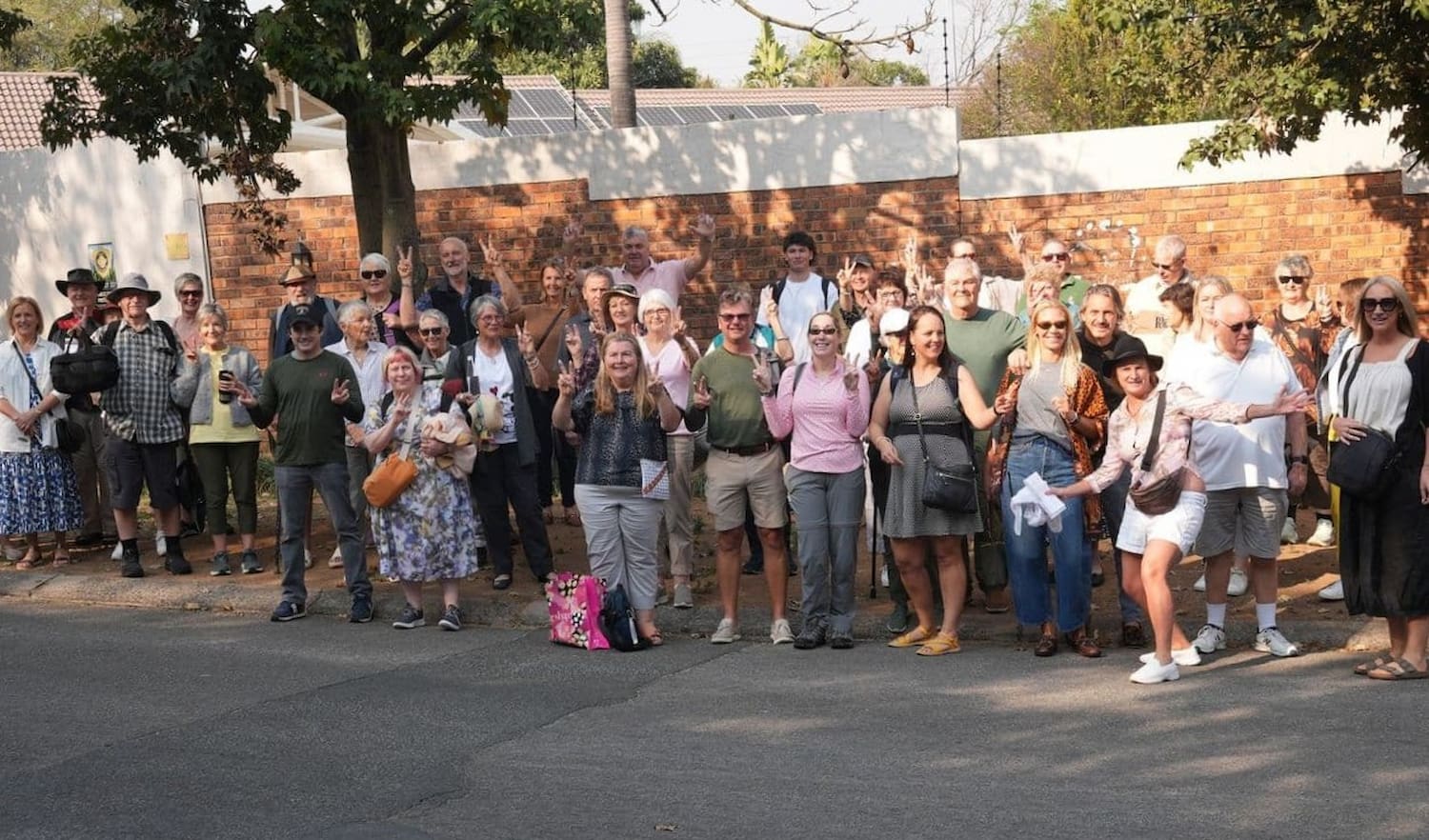 Rach, Hilary, Tanya, and the other passengers ready for an adventure aboard the luxury Rovos train.