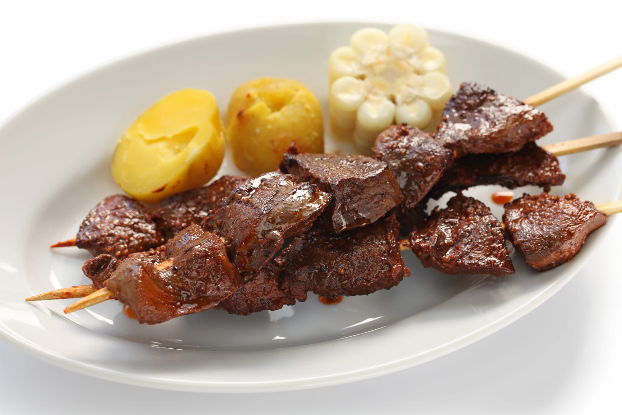 Anticuchos (Beef heart skewers)