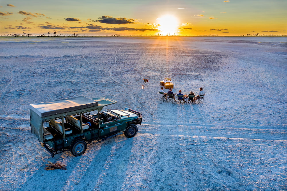 Camping experience in Makgadikgadi Pans and the Kalahari Desert.