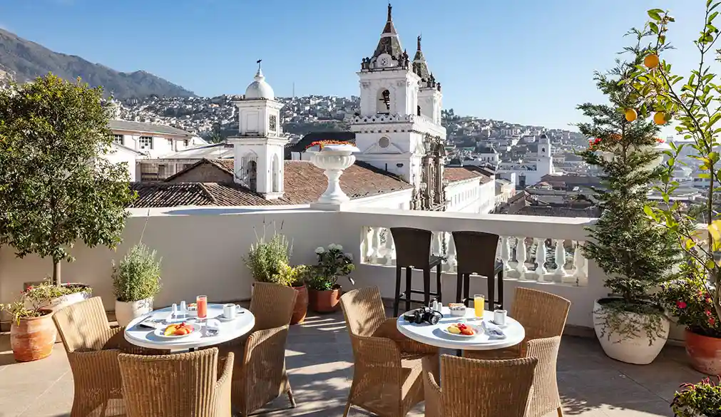 Luxury hotel stay in San Marcos or San Roque in Quito, Ecuador.