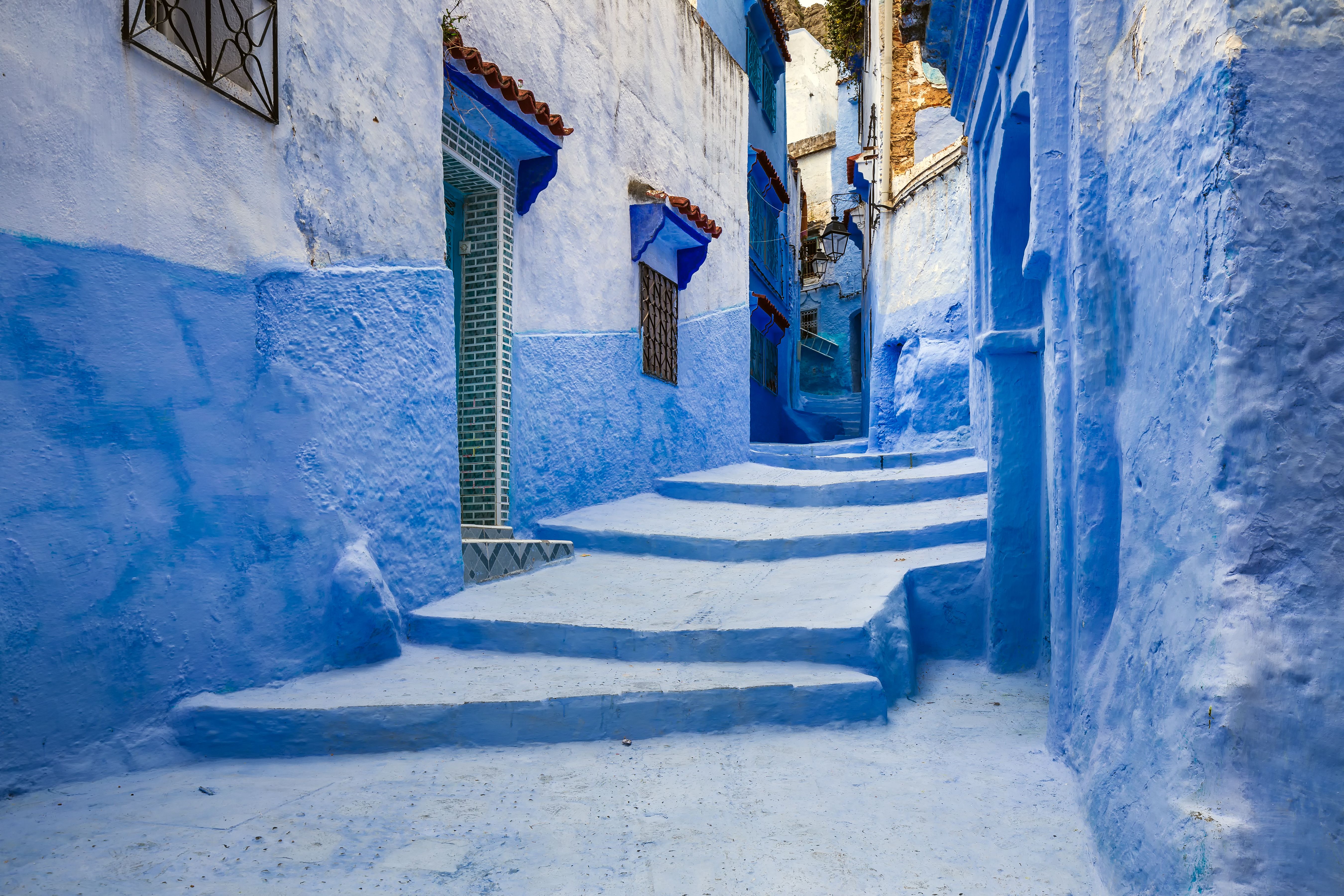 Tthe blue-washed lanes of Chefchaouen.