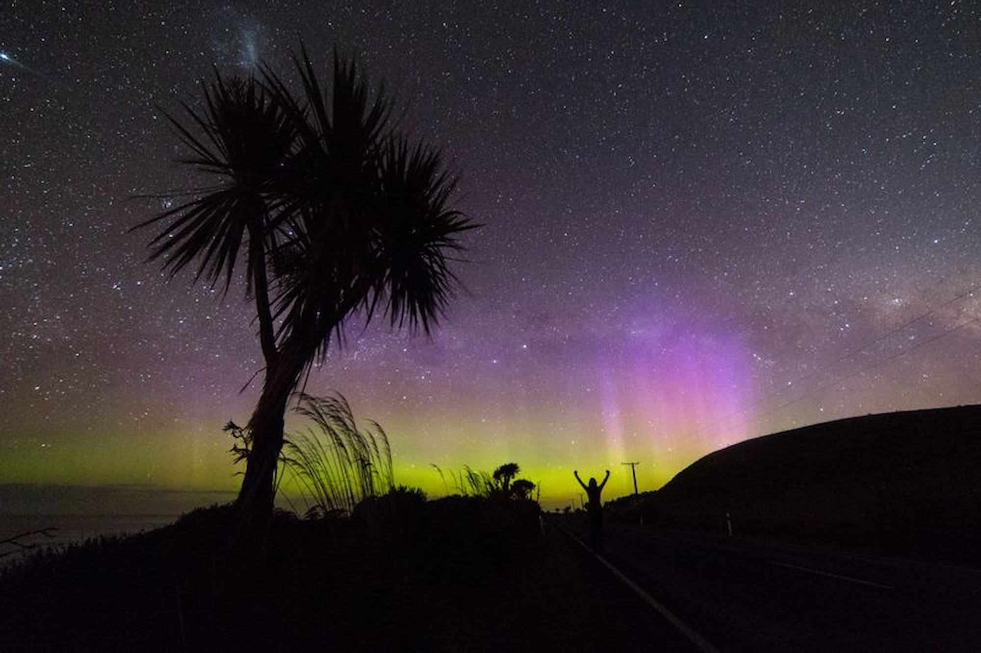 The night sky lights in New Zealand