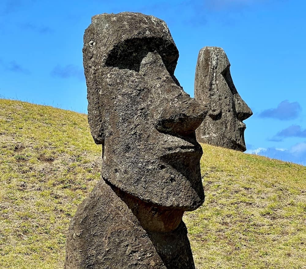 Up close with one of Rapa Nui’s moai.